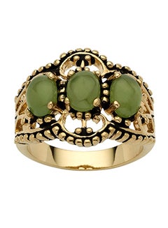 Palm Beach Jewelry Gold-Plated 3-Stone Filigree Ring Size 7  - Image 1