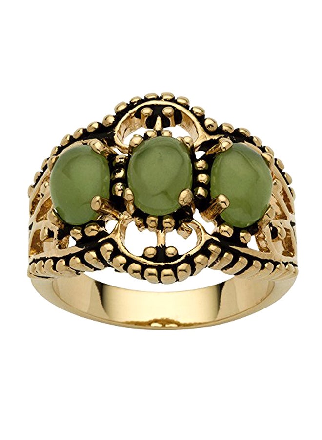 Palm Beach Jewelry Gold-Plated 3-Stone Filigree Ring Size 7  - Image 1
