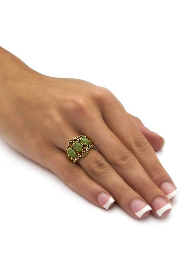 Palm Beach Jewelry Gold-Plated 3-Stone Filigree Ring Size 7  - Image 2