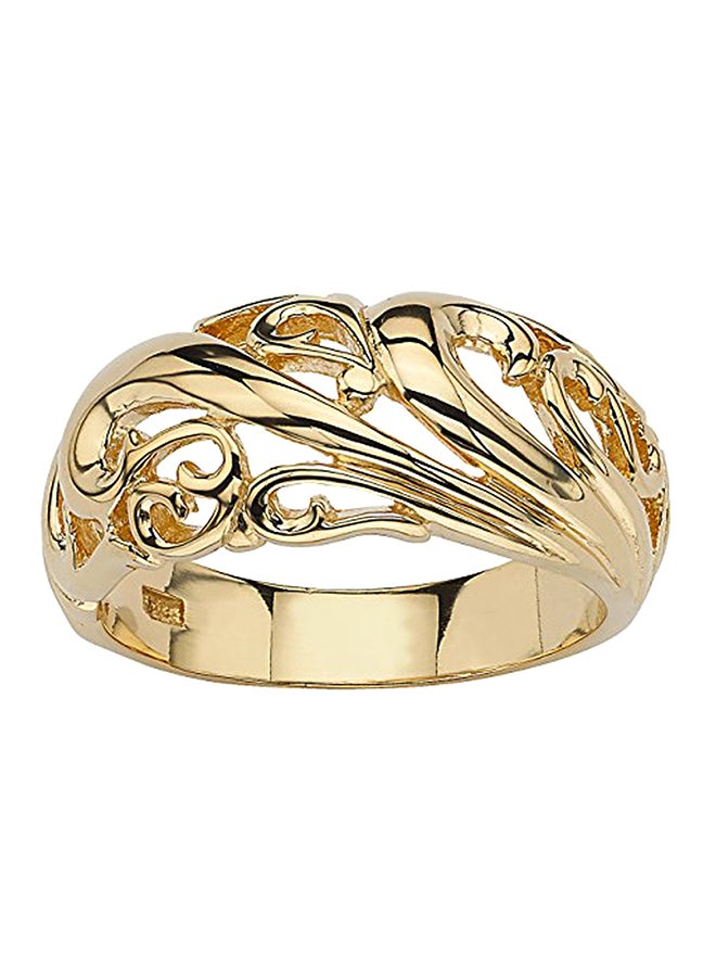 Palm Beach Jewelry Sterling Silver Swirling Cutout Dome Ring Size 10  - Image 1