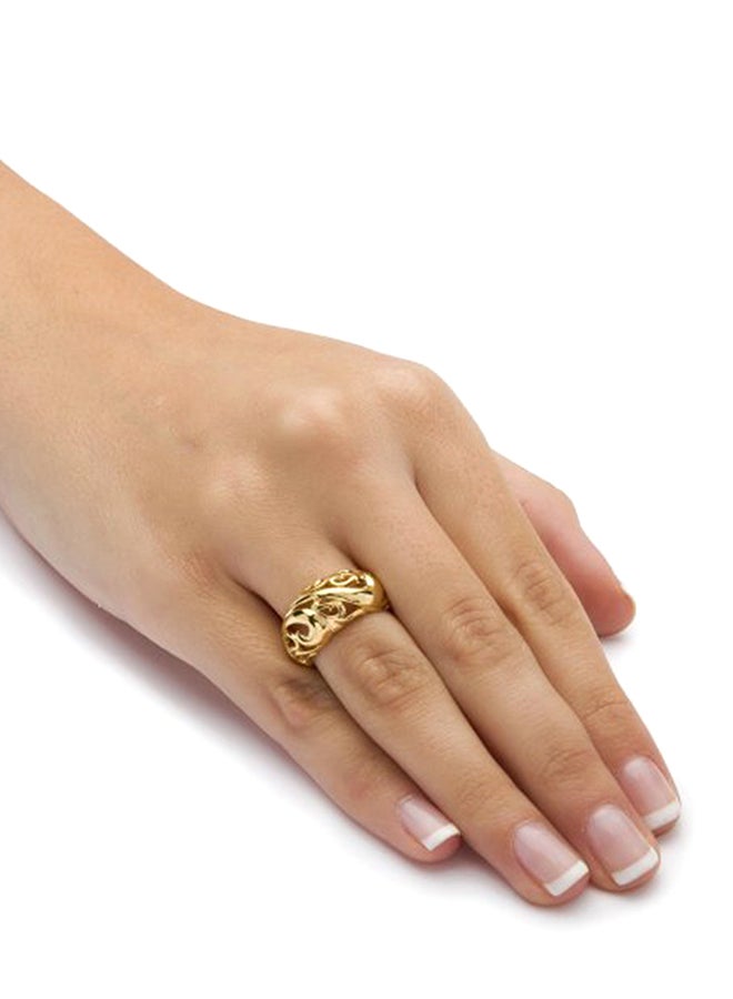 Palm Beach Jewelry Sterling Silver Swirling Cutout Dome Ring Size 10  - Image 2
