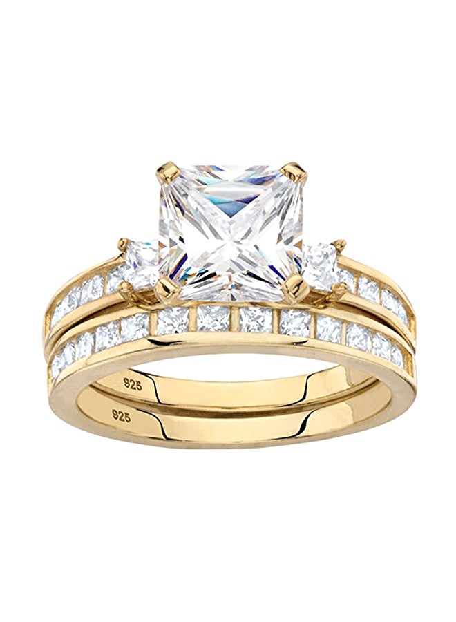 Palm Beach Jewelry 2- Piece Princess-Cut  Cubic Zirconia  Wedding Ring Set  - Image 1