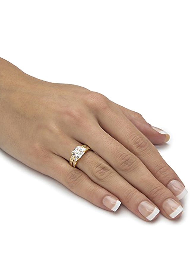 Palm Beach Jewelry 2- Piece Princess-Cut  Cubic Zirconia  Wedding Ring Set  - Image 2