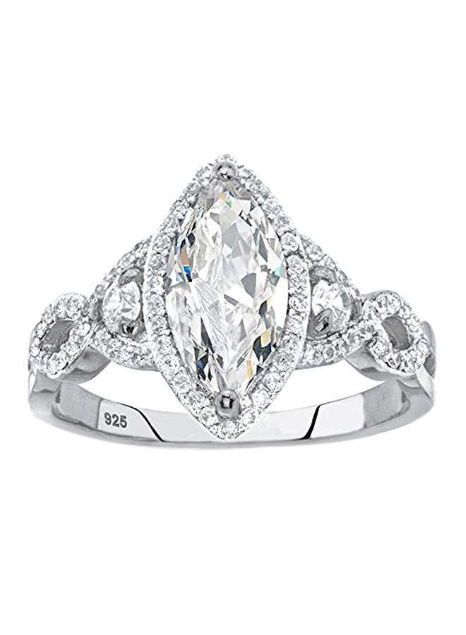 Palm Beach Jewelry - Marquise-Cut  Cubic Zirconia Halo Engagement Ring - Image 1
