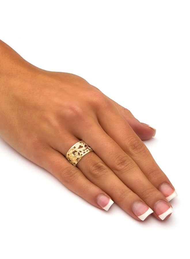Palm Beach Jewelry - Vintage-Style Filigree 18K Gold  Ring Band - Image 1
