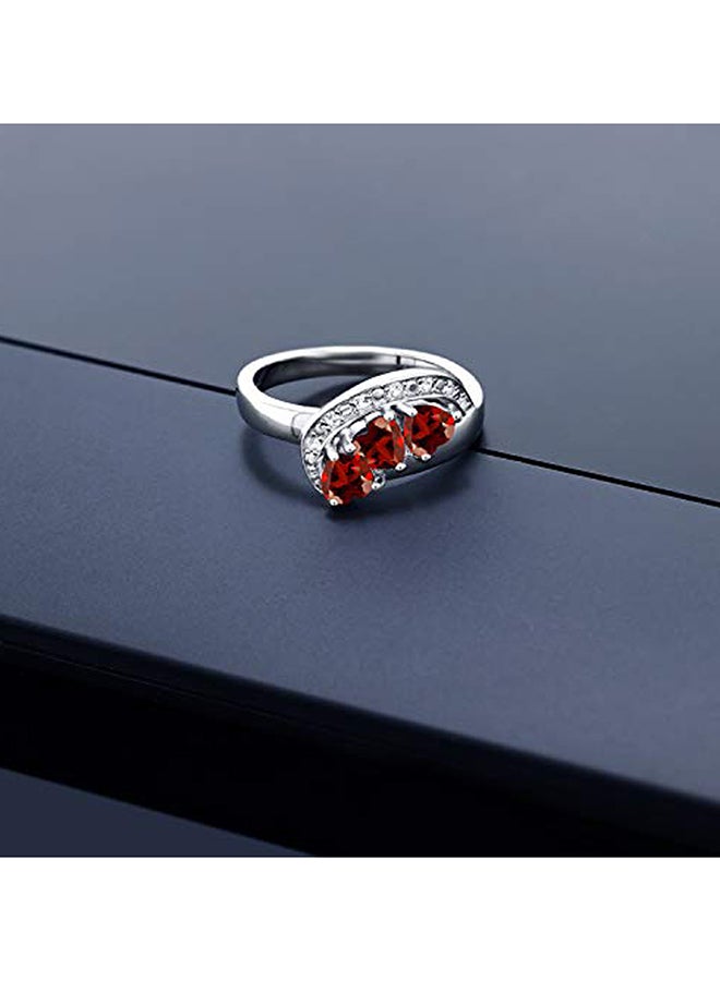 جم ستون كينج خاتم من الفضة الإسترليني عيار 925 على شكل قلب مرصع بالعقيق الأحمر بوزن 1.05 قيراط - Image 3