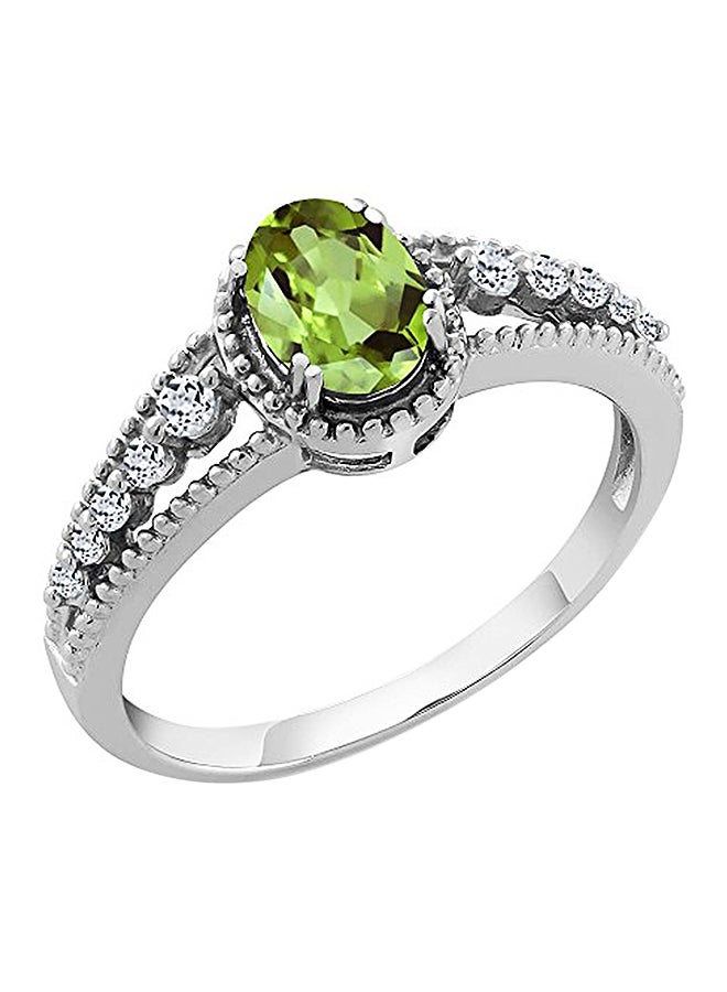 Green Peridot & White Topaz 925 Sterling Silver Women's Ring 1.01 cttw - v1549611797/N20908756A_1