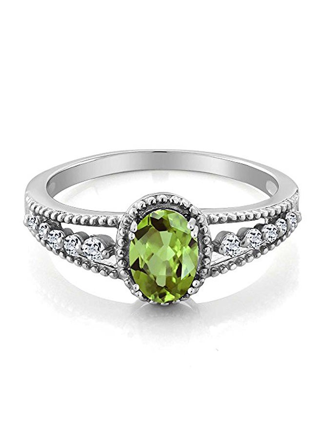 Green Peridot & White Topaz 925 Sterling Silver Women's Ring 1.01 cttw - v1549611797/N20908756A_2