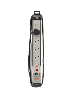 Brennenstuhl 6 Way Extension With 3M Cord Premium Line Black/Grey 3meter 