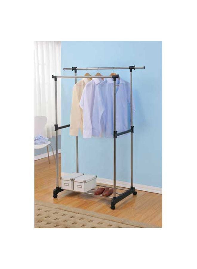 Garment Hanging With Shelf Silver/Black 87.5x10.21.5cm