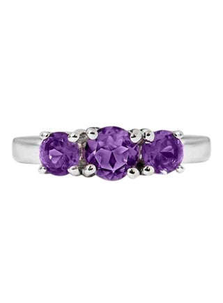 Gem Stone King Sterling Silver Purple Amethyst 3-Stone Ring 1.30 cttw - v1549615743/N20911214A_1