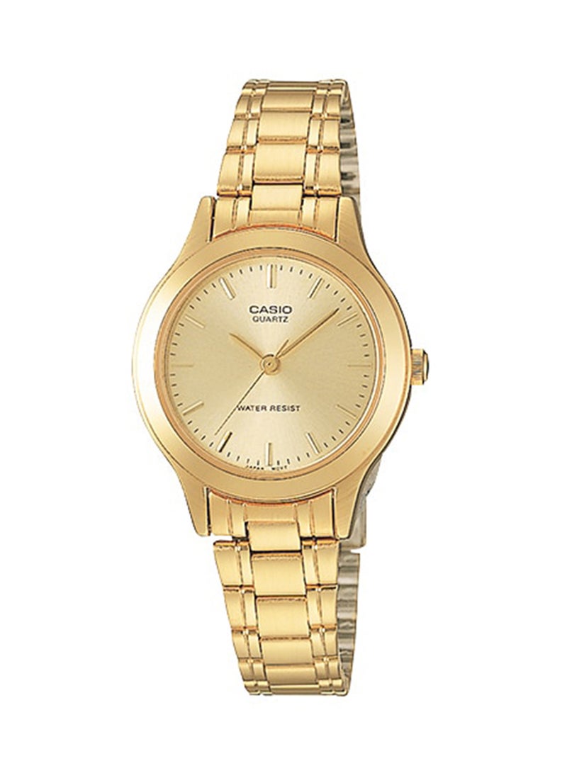 كاسيو ساعة يد معدنية بعقارب طراز LTP-1128N-9A - قياس 27 مم - لون ذهبي للنساء - Image 1