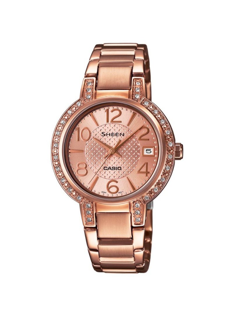 كاسيو ساعة يد بعقارب مقاومة للماء طراز SHE-4804PG-9AUER للنساء - Image 1