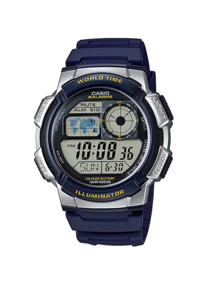كاسيو ساعة يد رقمية مقاومة للماء طراز AE-1000W-2AVEF - مقاس 44 مم - لون أزرق للرجال - Image 1