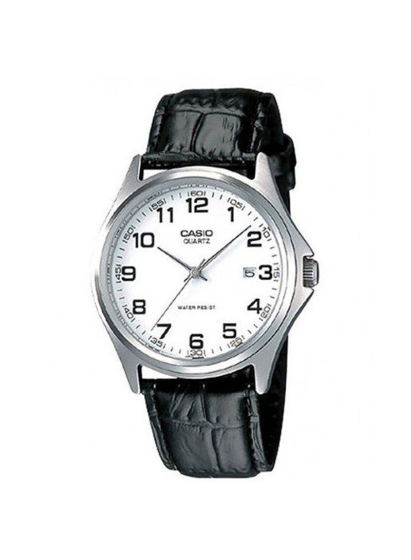 CASIO Men's Leather Analog Wrist Watch MTP-1183E-7B - 38 mm - Black  - Image 1