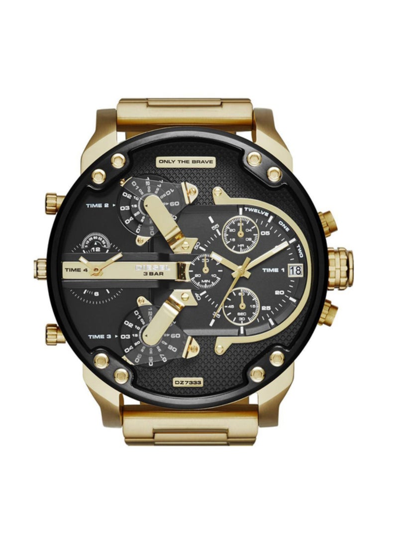 DIESEL Men's Mr Daddy Round Shape Metal Chronograph Wrist Watch 57 mm - Gold - DZ7333 - Image 1
