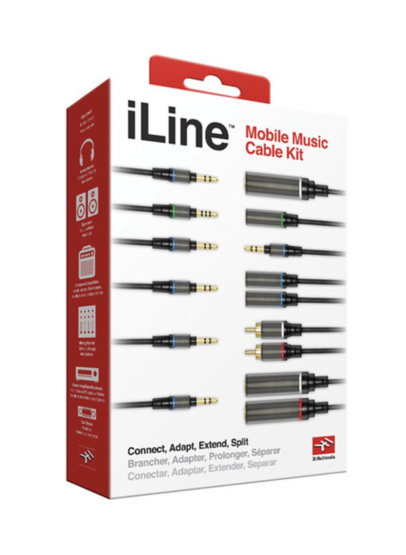 آي كي مالتيميديا طقم كابلات الموسيقى المتحركة آي لاين IP-ILINE-KIT-IN أسود - Image 2