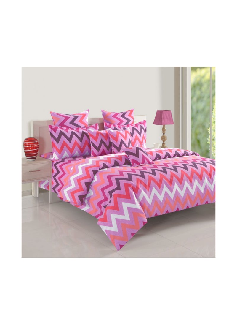 Sparkle Collection Flat Sheet with Pillow Case Cotton Pink/Orange