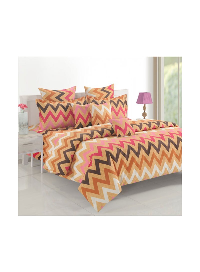 Swayam - Sparkle Collection Flat Sheet with Pillow Case Cotton Multicolour - Image 1