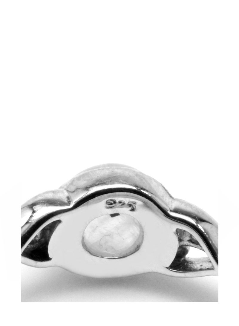 Silvershake 925 Sterling Silver Victorian Style Solitaire Ring With Moonstone - Image 3