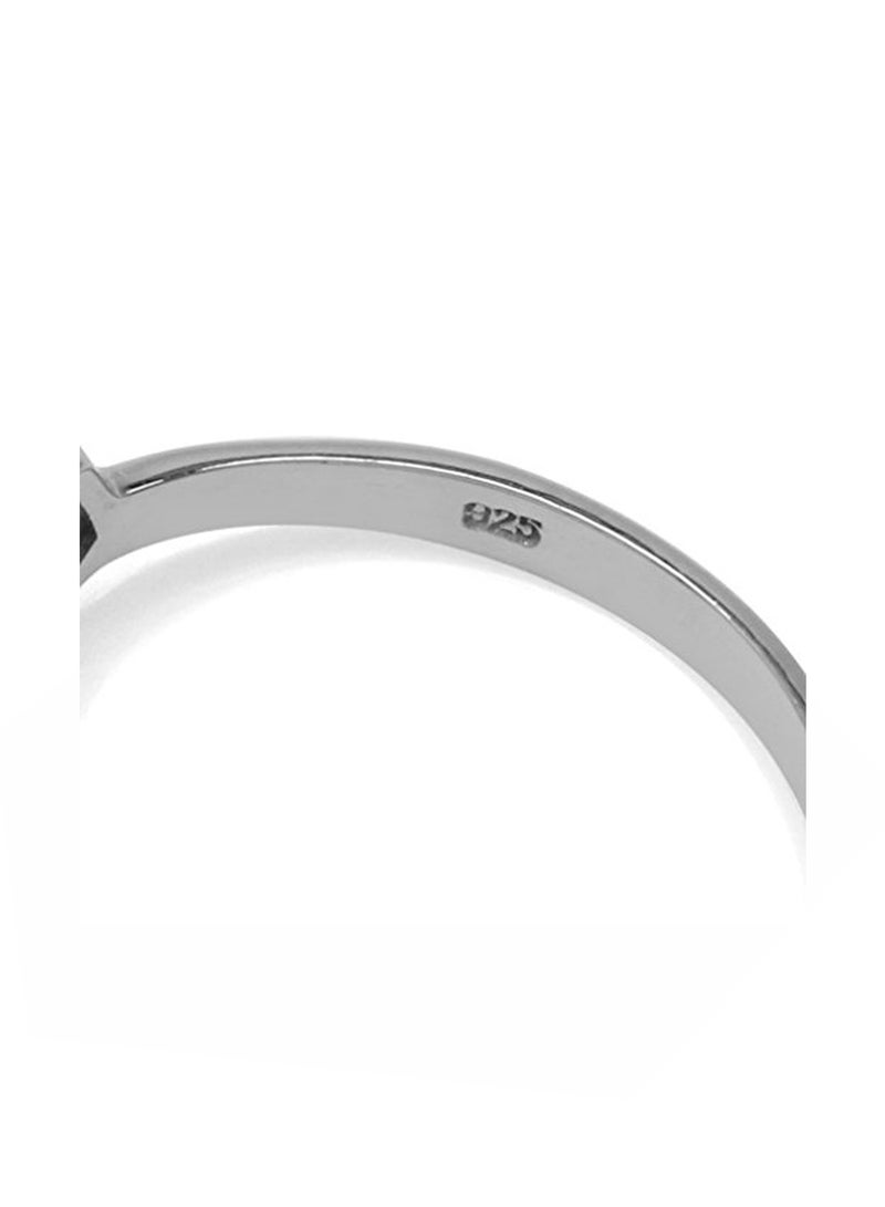 Silvershake 925 Sterling Silver Honeycomb Bee White Gold Plated Ring With Citrine - Image 3