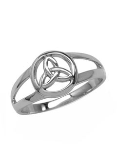 925 Sterling Silver Celtic Triquetra/Trinity Knot White Gold Plated Ring - v1549622409/N20698389A_1