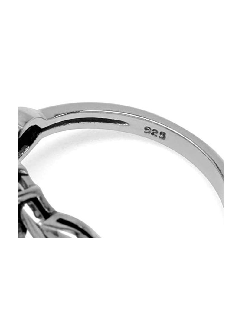 Silvershake 925 Sterling Silver Oval Celtic Knot Ring With Amethyst - Image 3