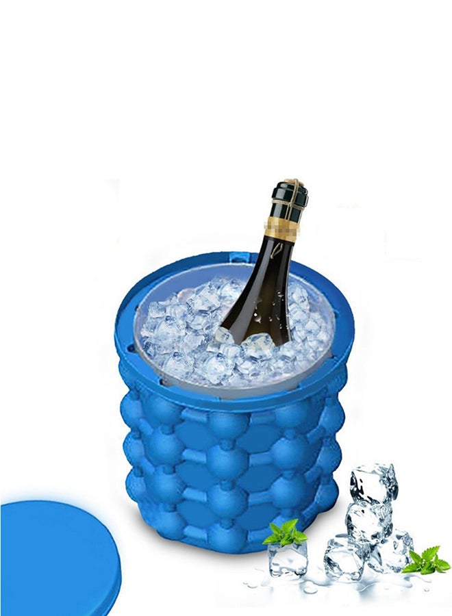 Silicone Ice Cube Bucket Blue 16x14.3x14.3cm  - Image 4