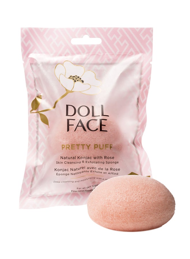Pretty Puff Rose Skin Cleansing And Exfoliating Sponge Pink