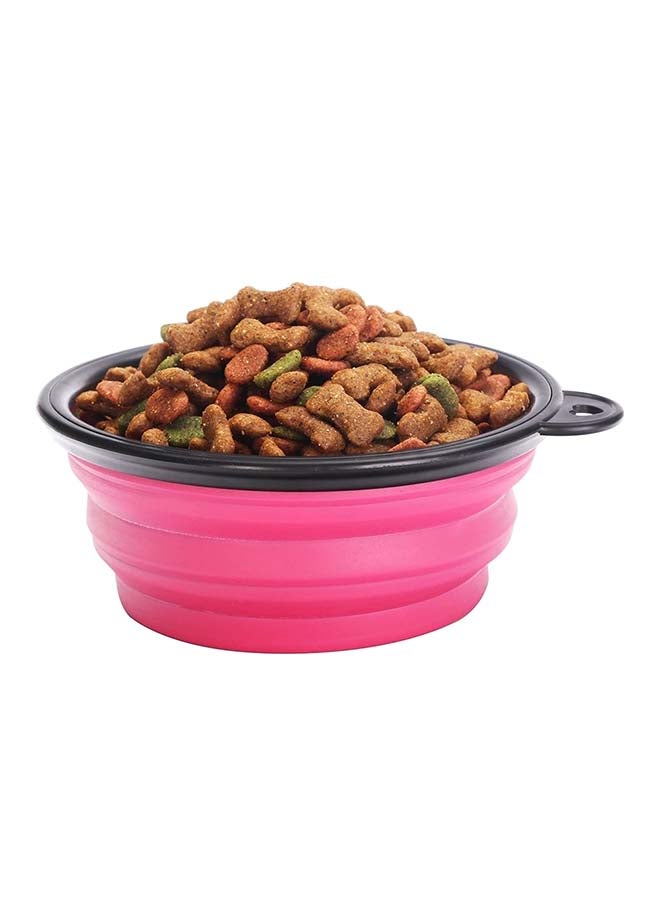 Foldable Silicone Dog Bowl Pink/Black - Image 2