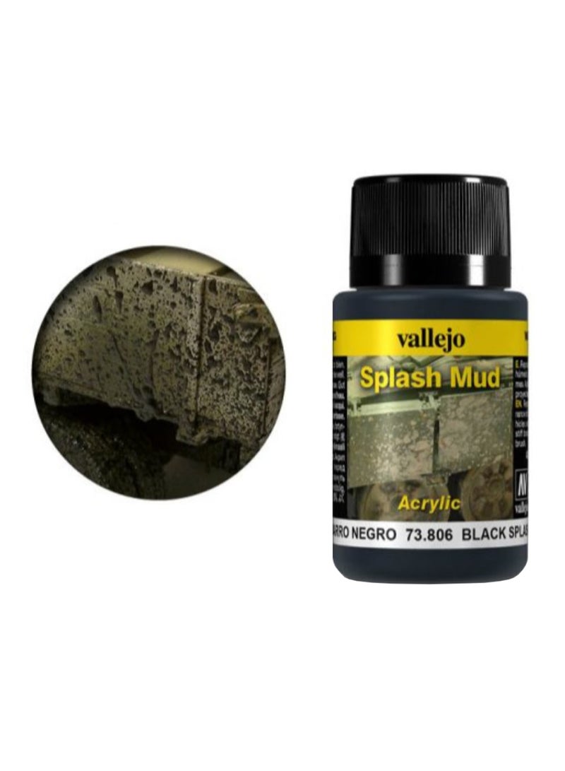 ألوان أكريليك لعمل تأثيرات الطقس طين سبلاش أسود