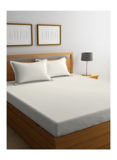 Portico New York Percale Flat Sheet with Pillow Case Cotton Ivory  - Image 1