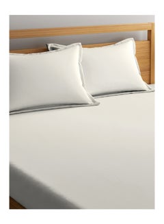 Portico New York Percale Flat Sheet with Pillow Case Cotton Ivory  - Image 2