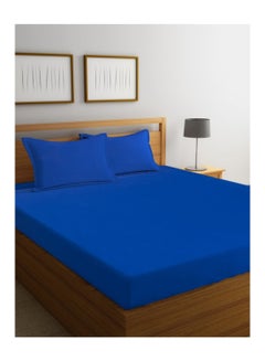 Portico New York Percale Fitted Sheet with Pillow Case Cotton Seaport King  - Image 1