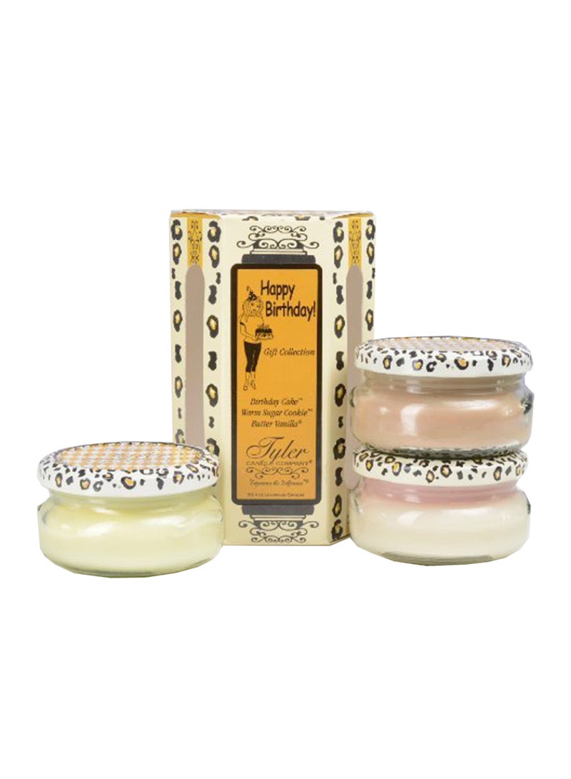 Tyler Candle Happy Birthday Candle Gift Set White 8.2x4.6x4.5inch 