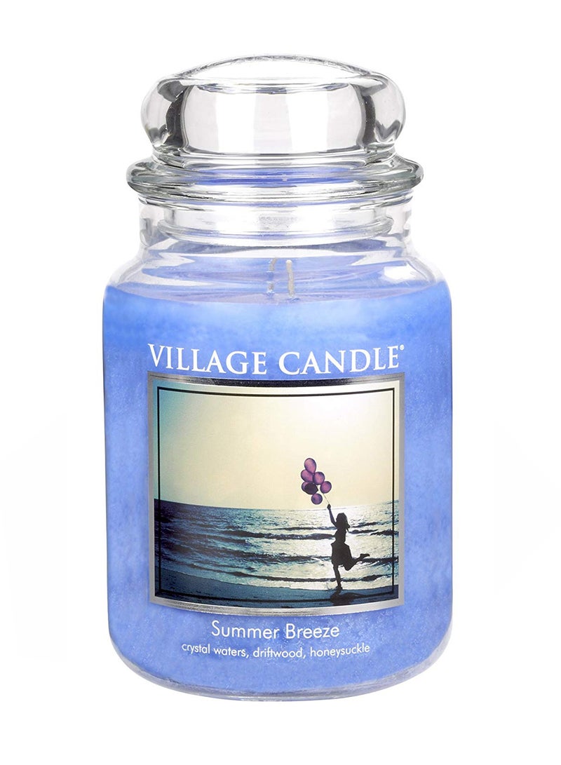 Village Candle Summer Breeze Scented Candle Blue 6.875 x 3.75 x 3.75inch  - Image 2