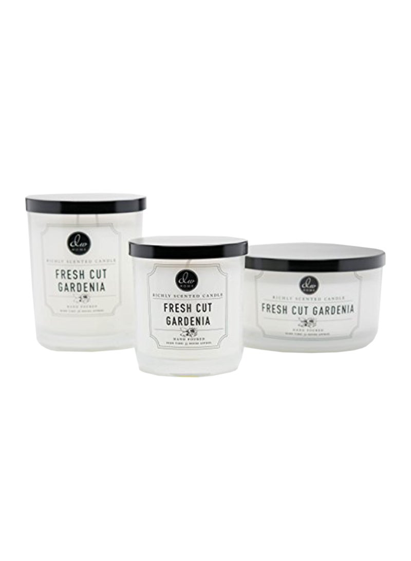 DW Home - Fresh Cut Gardenia Medium Scented Candle White 3.75x3.75x4inch - Image 1