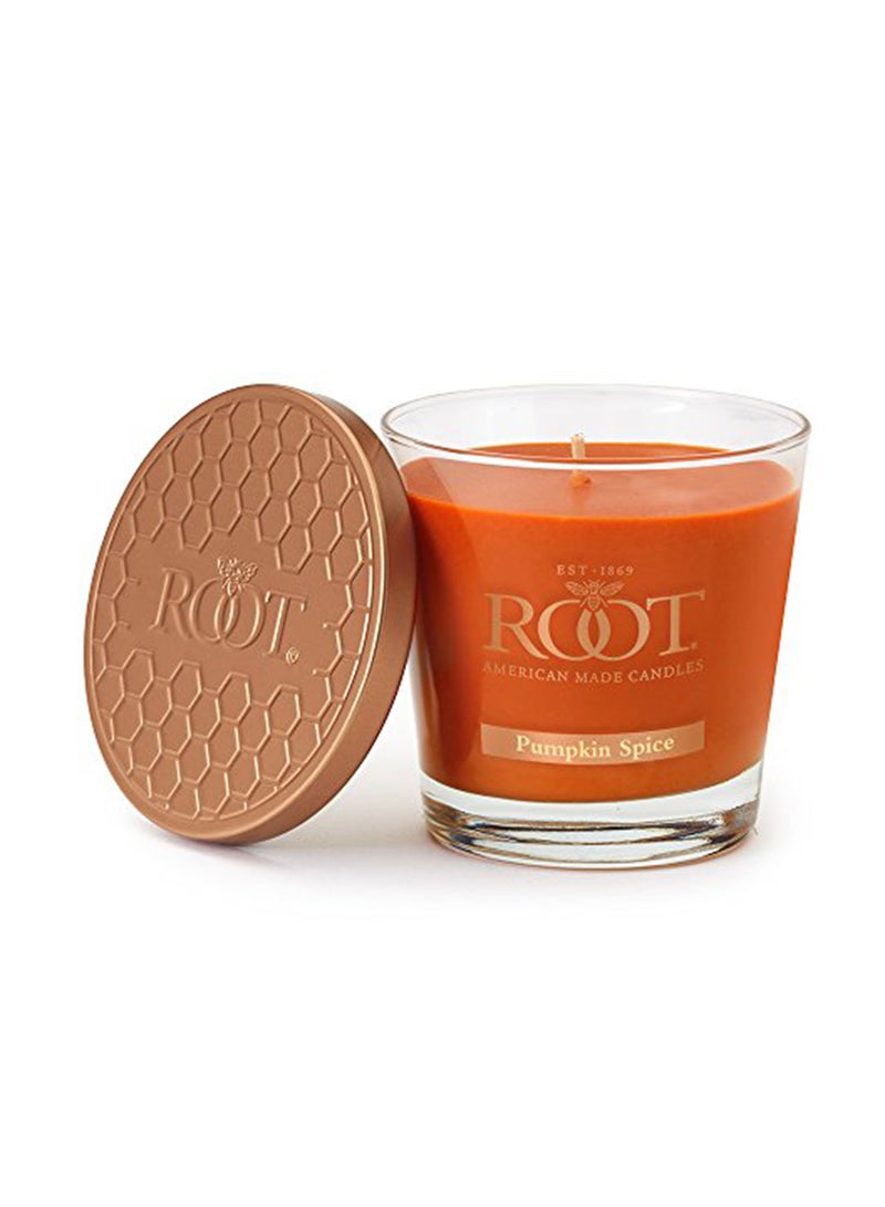 شمعة معطرة برائحة اليقطين والتوابل برتقالي 3.5x3.5x3.5بوصة