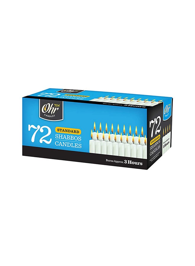 Ohr 72-Piece Shabbos Candle White 4x8.2x4.1inch - Image 1