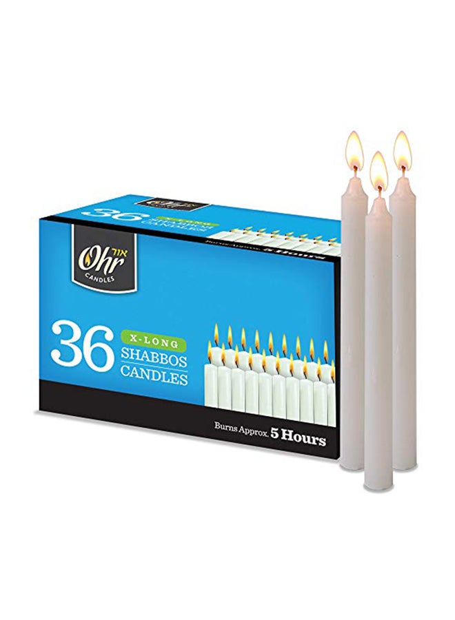نير ميتزفه 36 قطعة من شمع الشبات أبيض 3.9x6.8x4.7بوصة - Image 1
