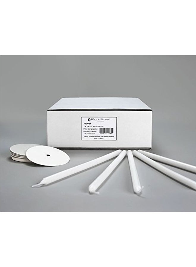 Will & Baumer 100-Piece Polar Candle Set White 3.2x9.6x8.5inch - Image 3