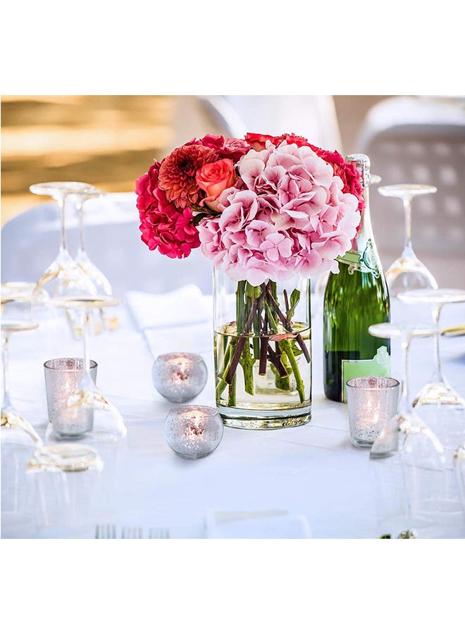 فولينس طقم حاملات شموع بتصميم مستدير باللون الفضي من 12 قطعة فضي 2.55 x 11.8 x 9.05بوصة - Image 3