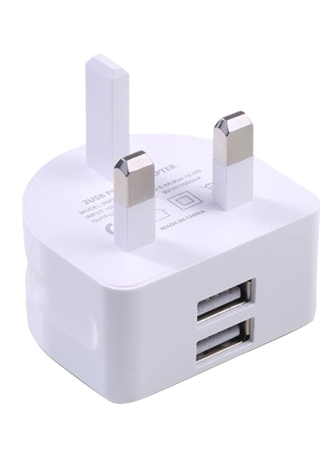 REMAX Dual USB Port Plug Charger White - Image 1