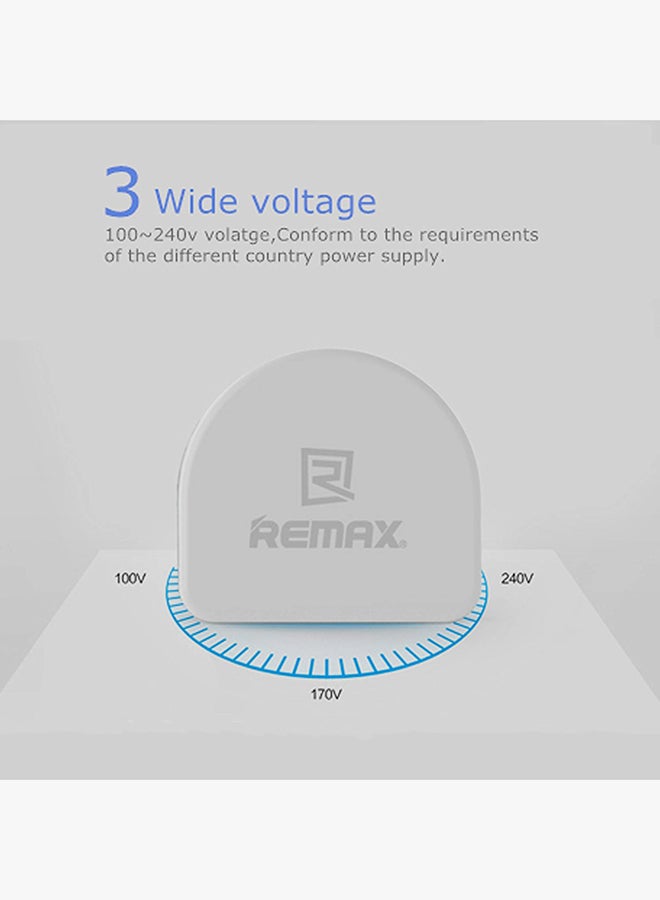 REMAX Dual USB Home Charger Adapter White - Image 3