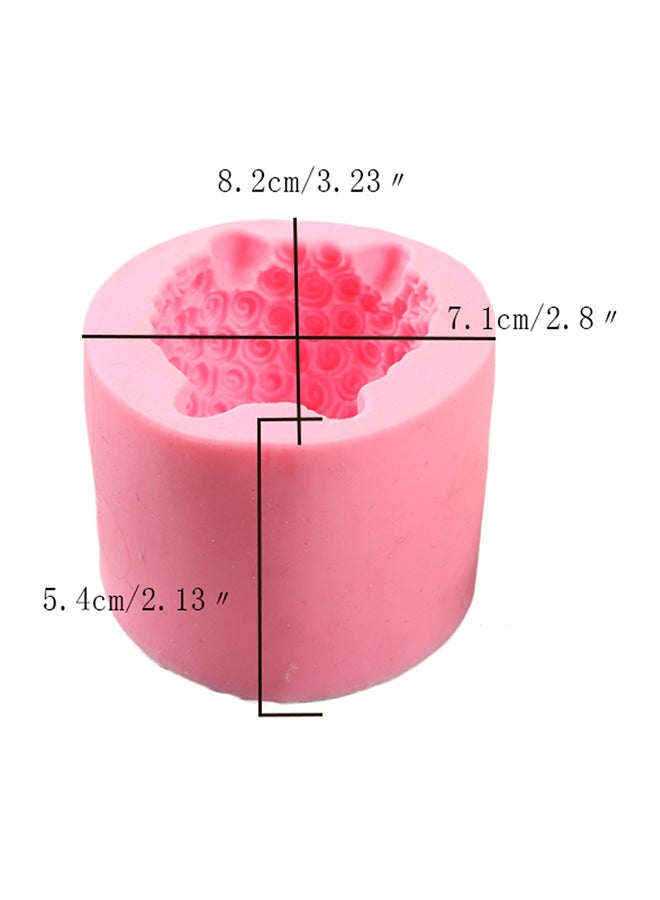 Silicone Animal Plant Flowerpot Cement Vase Cake Mold Pink 8.2cm - Image 3