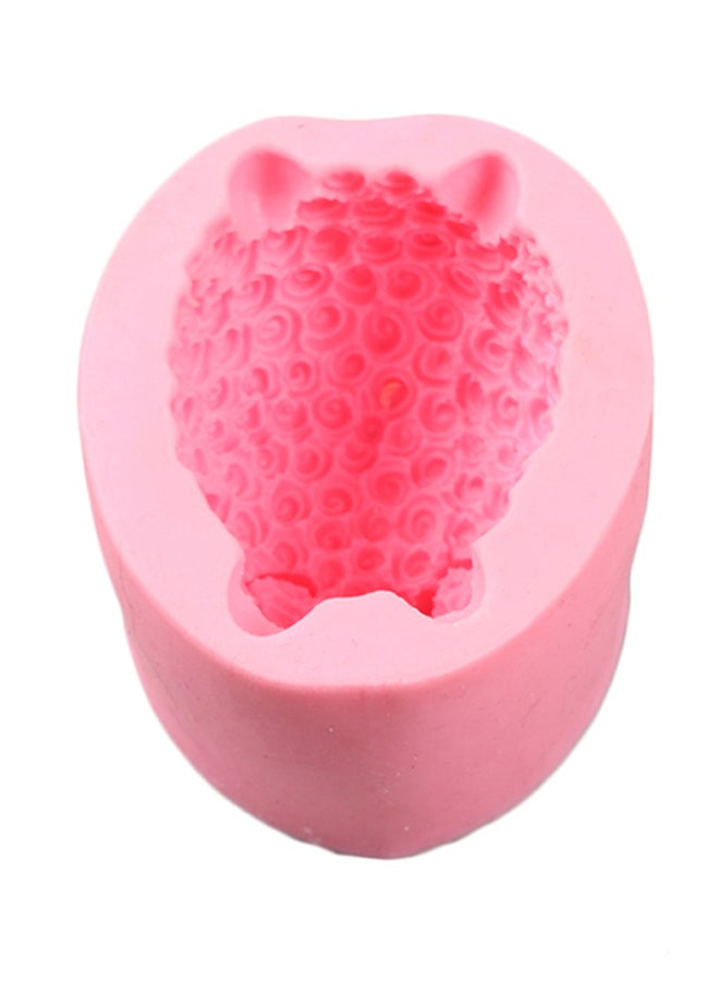 Silicone Animal Plant Flowerpot Cement Vase Cake Mold Pink 8.2cm - Image 1