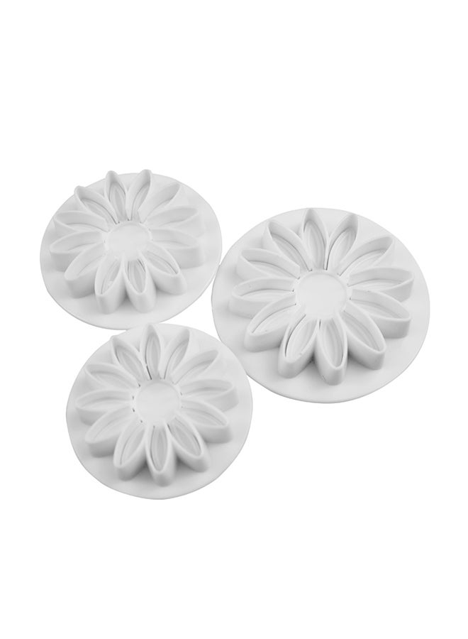 فيس مايل قالب بلاستيكي لحلوى الفوندان على شكل دوار الشمس من 3 قطع أبيض 20Ø³Ù†ØªÙŠÙ…ØªØ± - Image 1