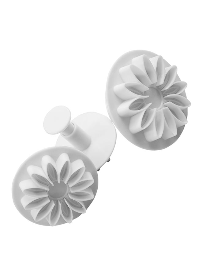 فيس مايل قالب بلاستيكي لحلوى الفوندان على شكل دوار الشمس من 3 قطع أبيض 20Ø³Ù†ØªÙŠÙ…ØªØ± - Image 2