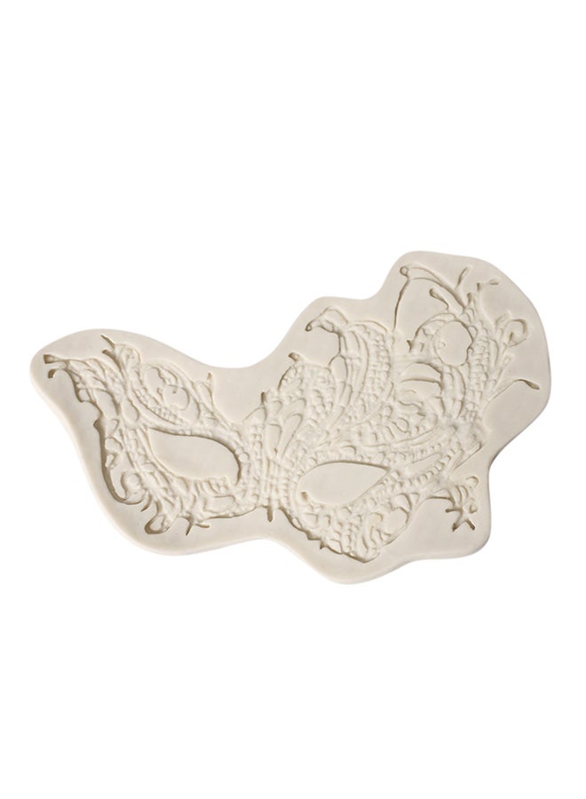 فيس مايل قالب من السيليكون لتزيين الكعكات على شكل قناع حفلات أبيض 23سم - Image 1