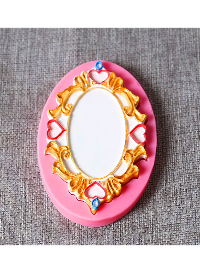 فيس مايل قالب بيضاوي من السيليكون لتزيين حلوى الشوكولاتة وكعكات الفوندان وردي 13سم - Image 2